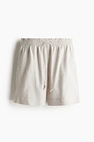 Short en lin mélangé avec cordon de serrage