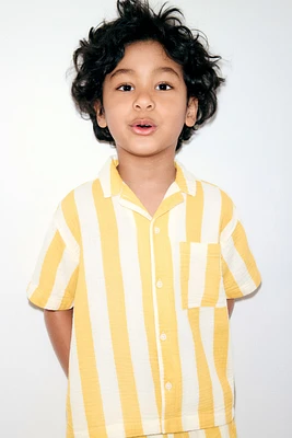 Chemise en mousseline de coton avec col cubain