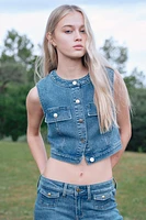 Haut court en denim
