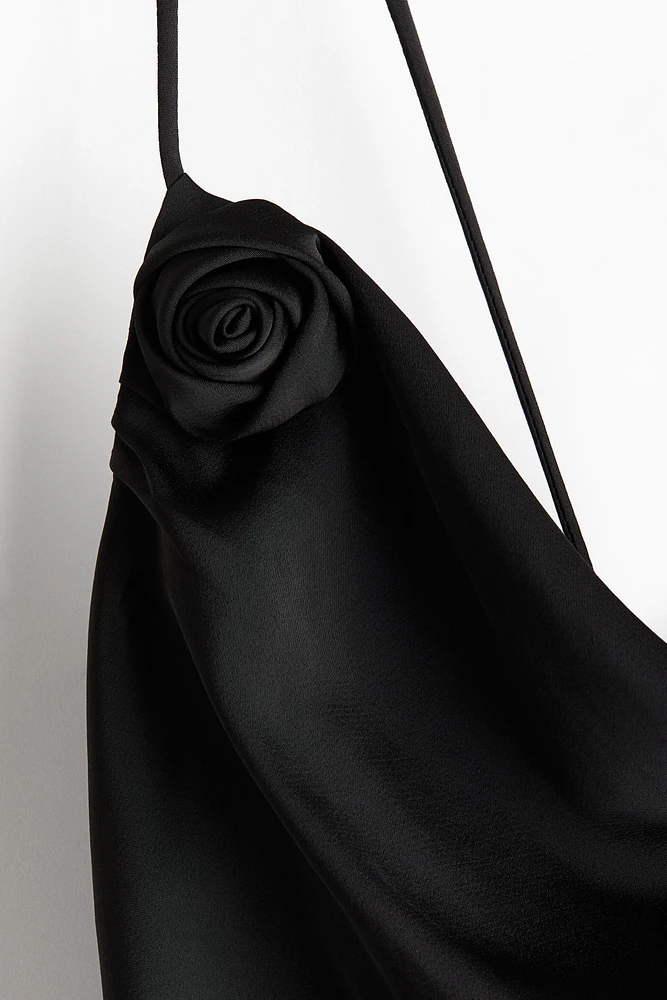 Tie-detail satin slip dress