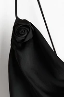 Tie-detail satin slip dress