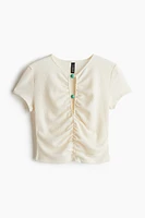 Bead-Detail Ruched Top