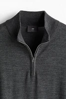 Slim Fit Half-Zip Merino Wool Sweater