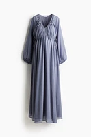 MAMA Balloon-Sleeved Maxi Dress
