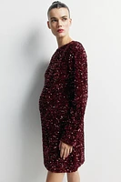 MAMA Sequined Dress with Low-Cut Back