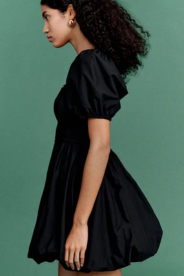 Bubble-Hem Cotton Dress