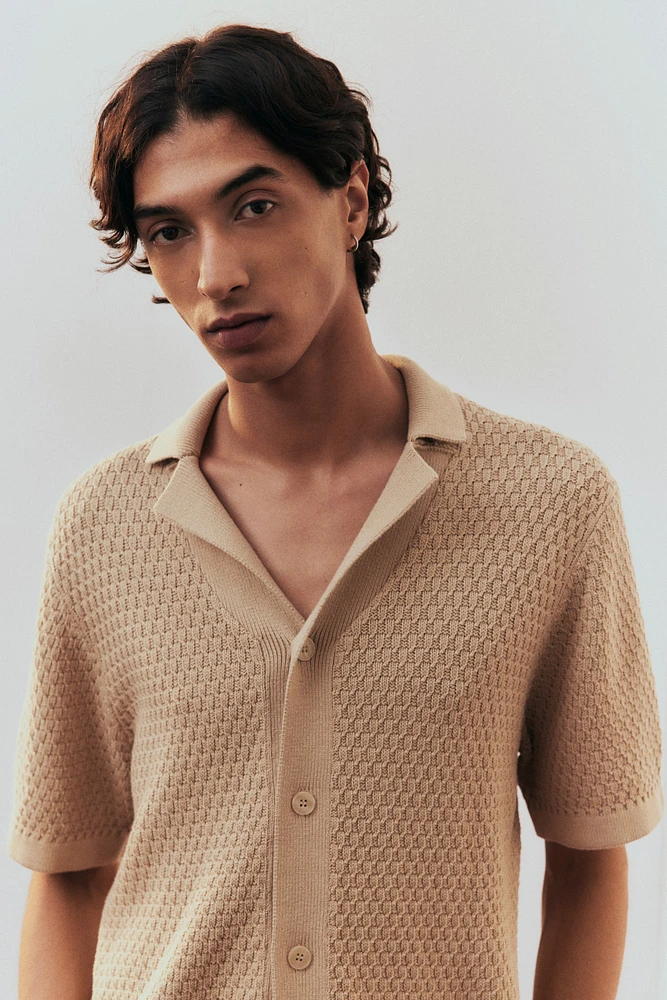 Regular-Fit Textured-Knit Resort Shirt