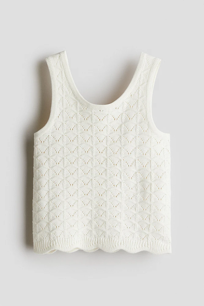 Pointelle-Knit Tank Top