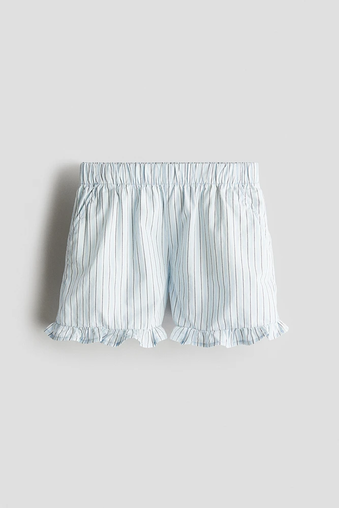 Ruffle-Trimmed Cotton Shorts