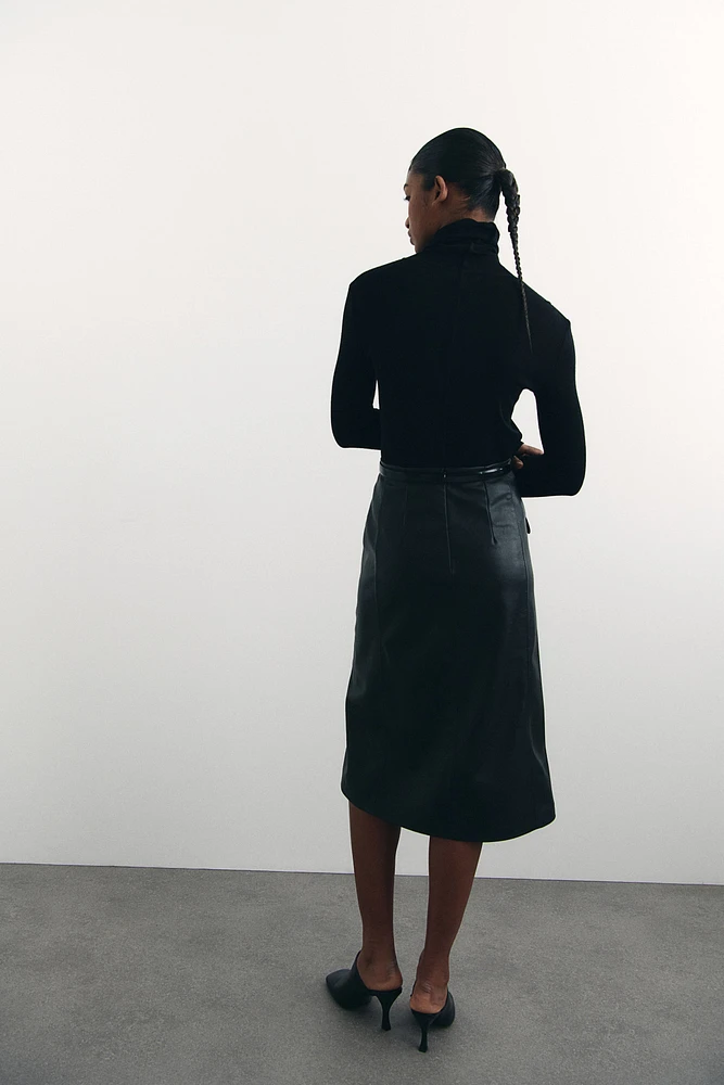 Coated Pencil Skirt