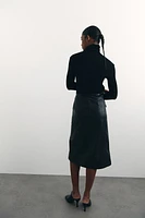 Coated Pencil Skirt
