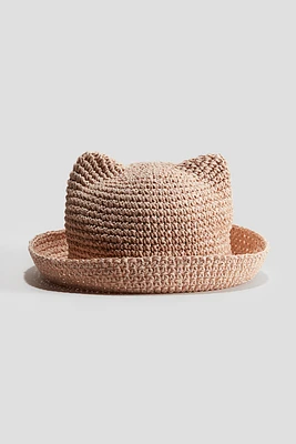 Chapeau de paille à oreilles