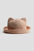 Chapeau de paille à oreilles