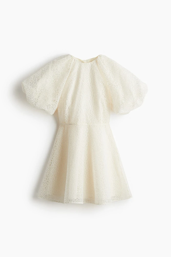 Embroidered Tie-Back Dress