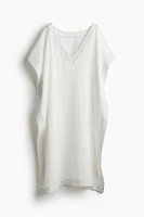 Linen-Blend Beach Kaftan