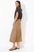 A-Line Suede Skirt