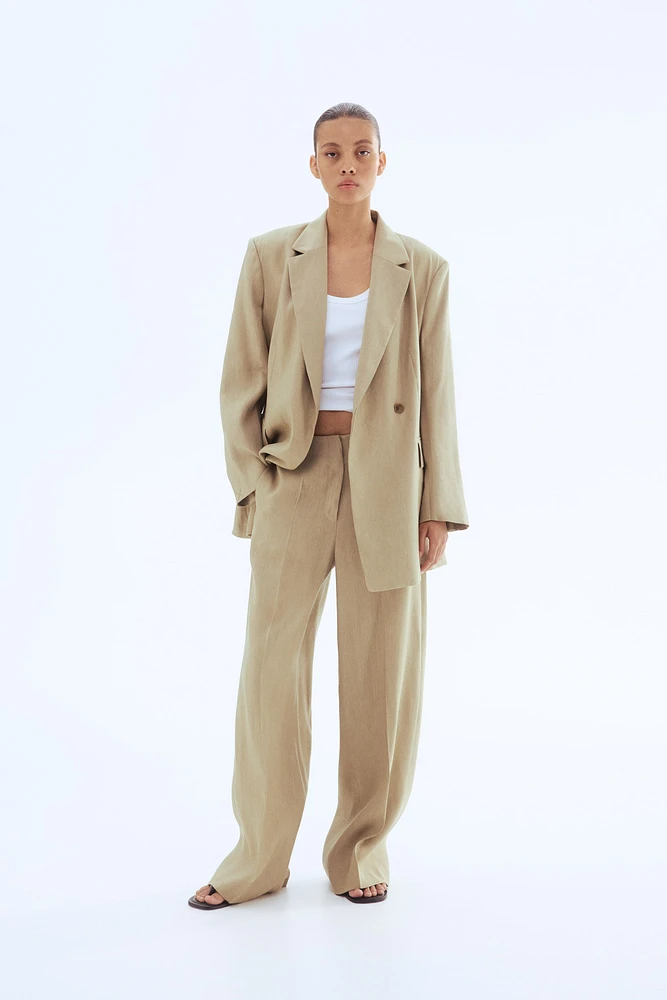 Linen-Blend Pants