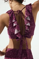 Ruffle-Trimmed Crop Top