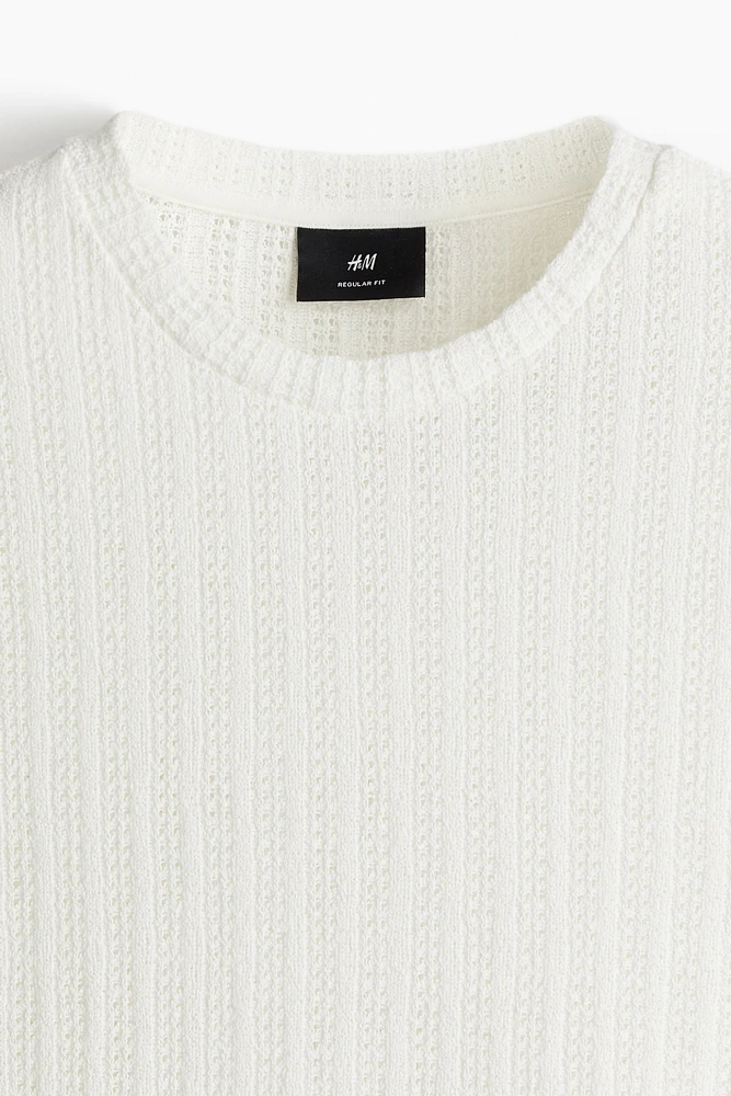Regular Fit Crochet-Look T-Shirt