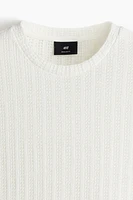 Regular Fit Crochet-Look T-Shirt