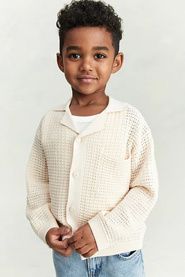 Chandail en tricot pointelle de coton