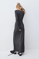 Boat-Neck Maxi Dress