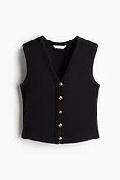Button-Front Sweater Vest