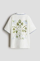 Cotton Resort Shirt with Motif