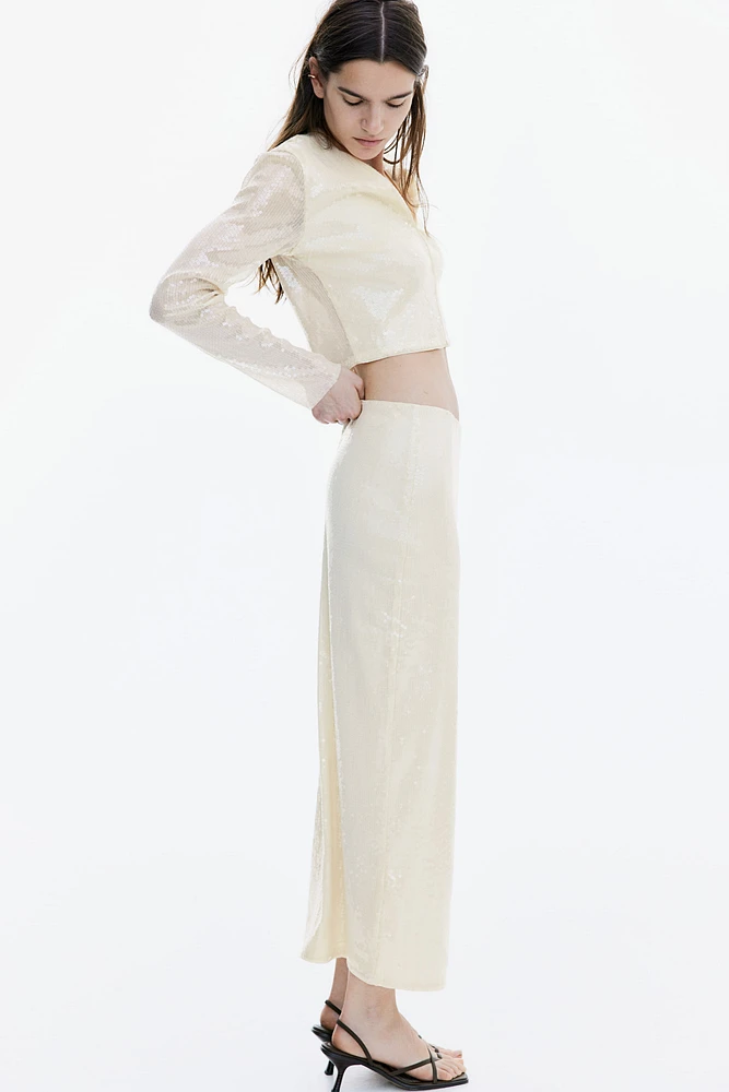Sequined Mesh Skirt