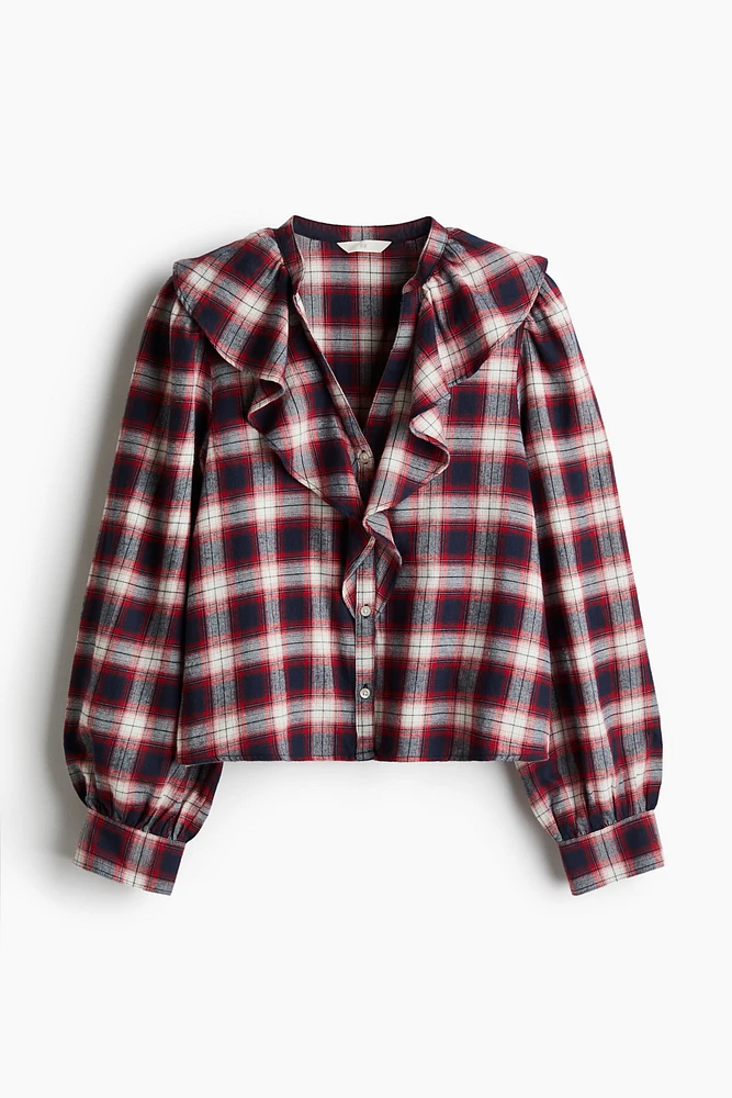 Flounce-Trimmed Blouse