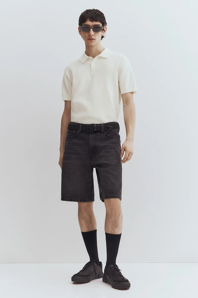 Regular Fit Textured-Knit Polo Shirt