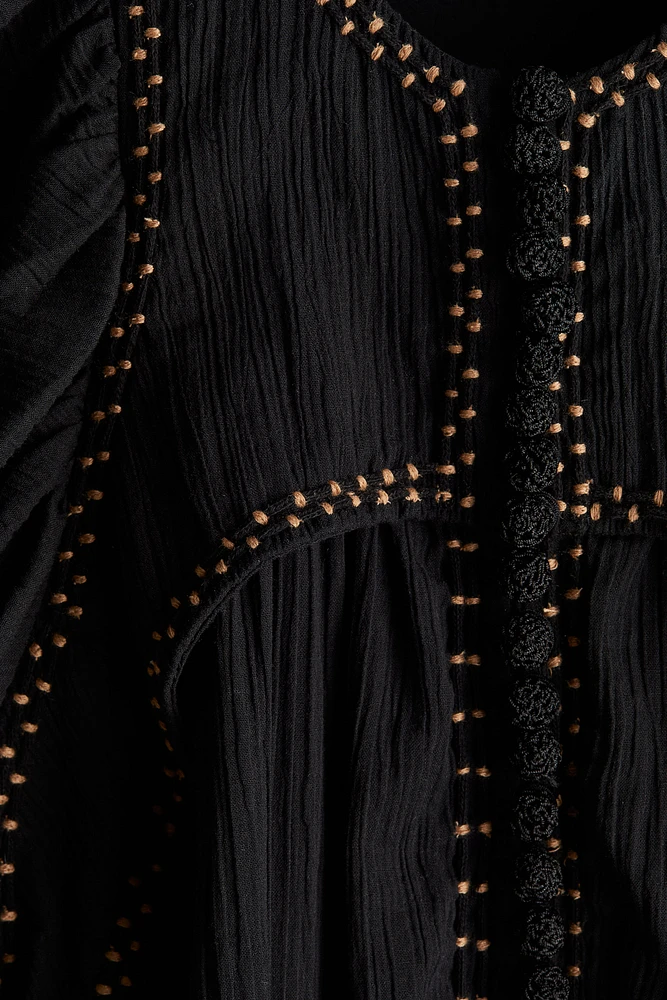 Crinkled Cotton Dress