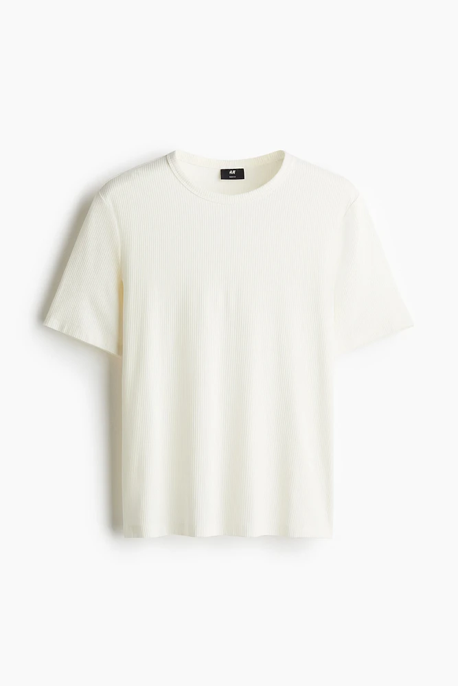 Slim-Fit Ribbed T-Shirt