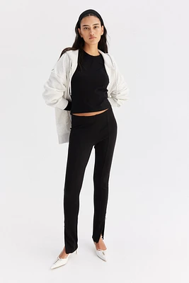 Legging en jersey épais bas de jambe à fermeture