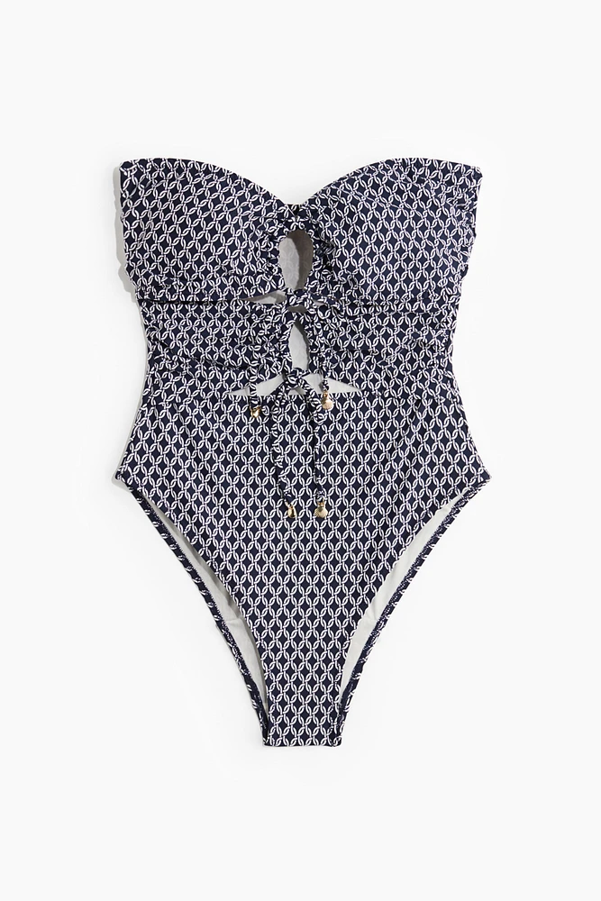 Padded-Cup High-Leg Swimsuit