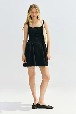 Open-Back Poplin Dress