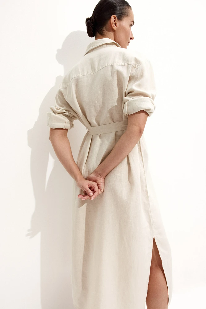 Robe chemise MAMA en lin mélangé