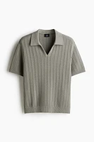 Regular-Fit Textured-Knit Polo Shirt