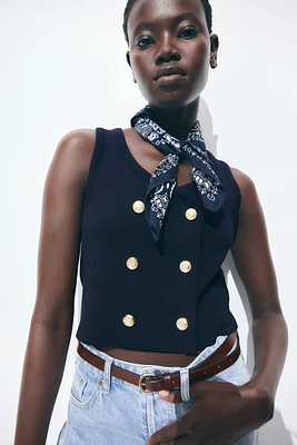 Double-Breasted Sweater Vest