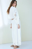 Eyelet-Embroidered Cotton Blouse