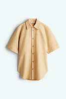 Loose-Fit Leather Shirt