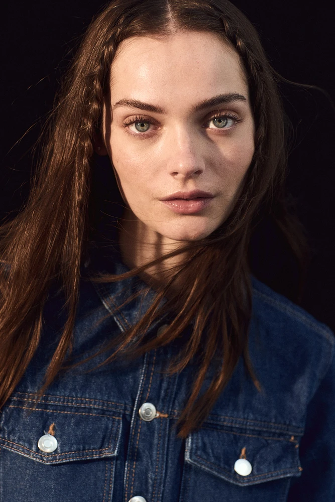Short-Sleeved Denim Dress