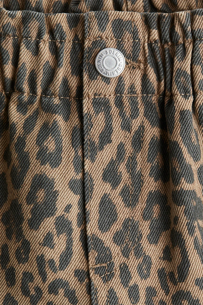 Printed cotton twill shorts