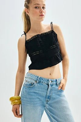 Flounce-Trimmed Camisole Top