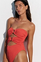 Padded-Cup Bandeau Swimsuit