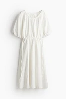 Drawstring-waist Cotton Dress