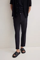 Regular-Fit Cropped Cotton Pants