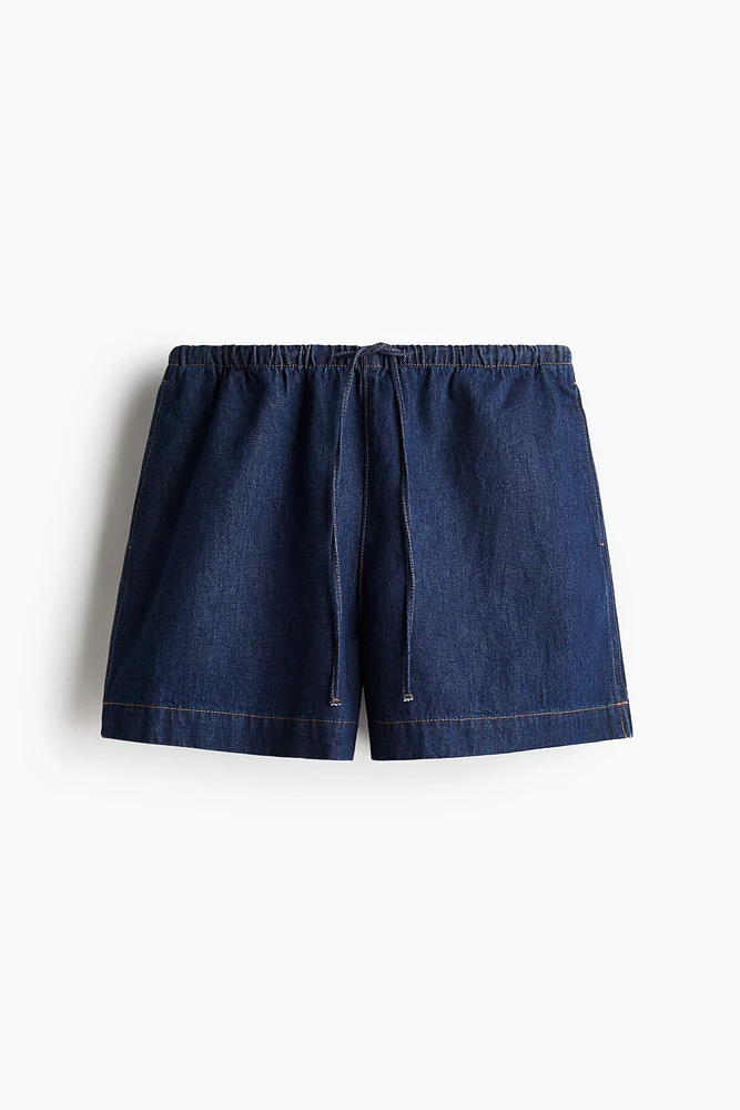 Denim Drawstring Shorts
