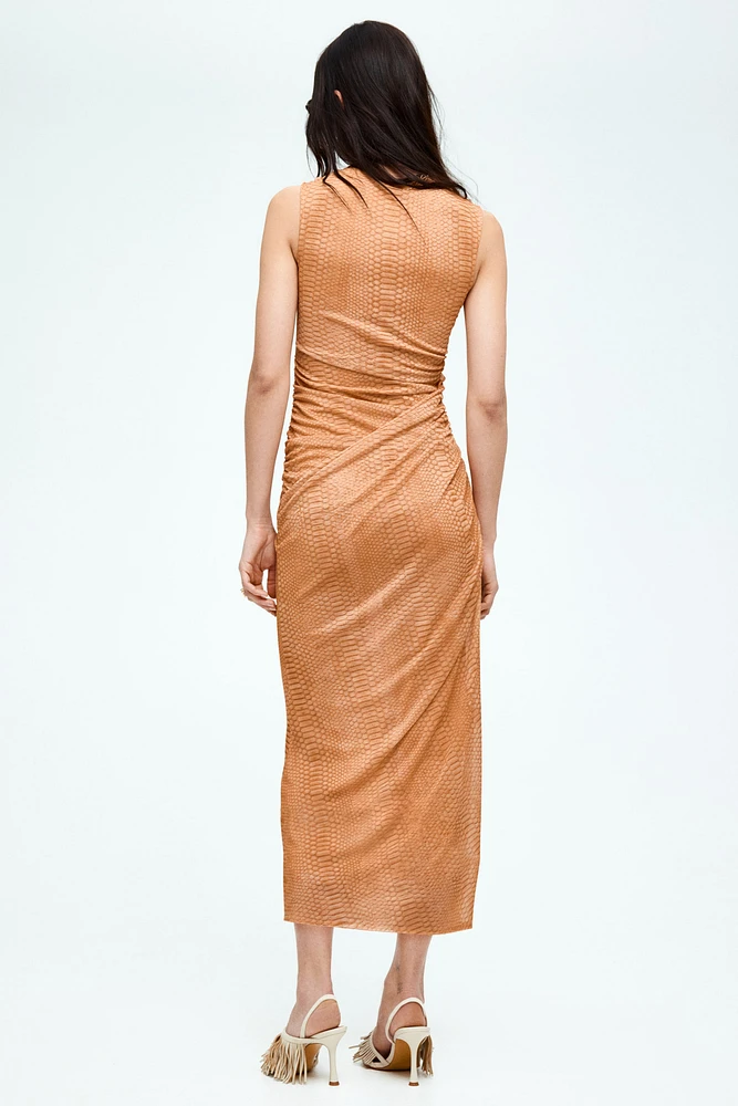 Draped Mesh Dress