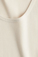 Camisole côtelé en soie mélangée